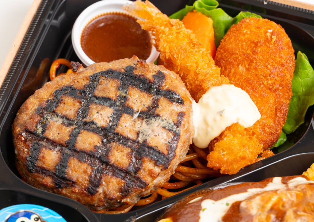 直火網焼きステーキハンバーグMIXグリル&オムライス