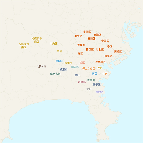神奈川県の配達区域一覧